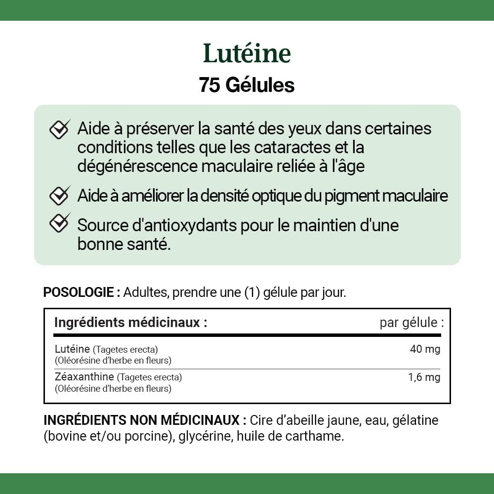 Ultra Strength Lutein 40Mg with Zeaxanthin, Eye Health Supplements, Support Vision Health, 75 Softgels