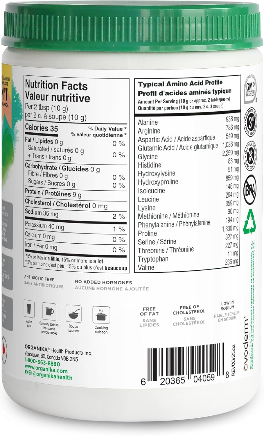 Canadian-Made Full Spectrum Collagen - Type 1,2,3,5,10 - Complete Collagen Naturally Containing Hyaluronic Acid and Elastin for Healthier Hair, Skin and Joints Mild Chicken Broth Flavour 250G