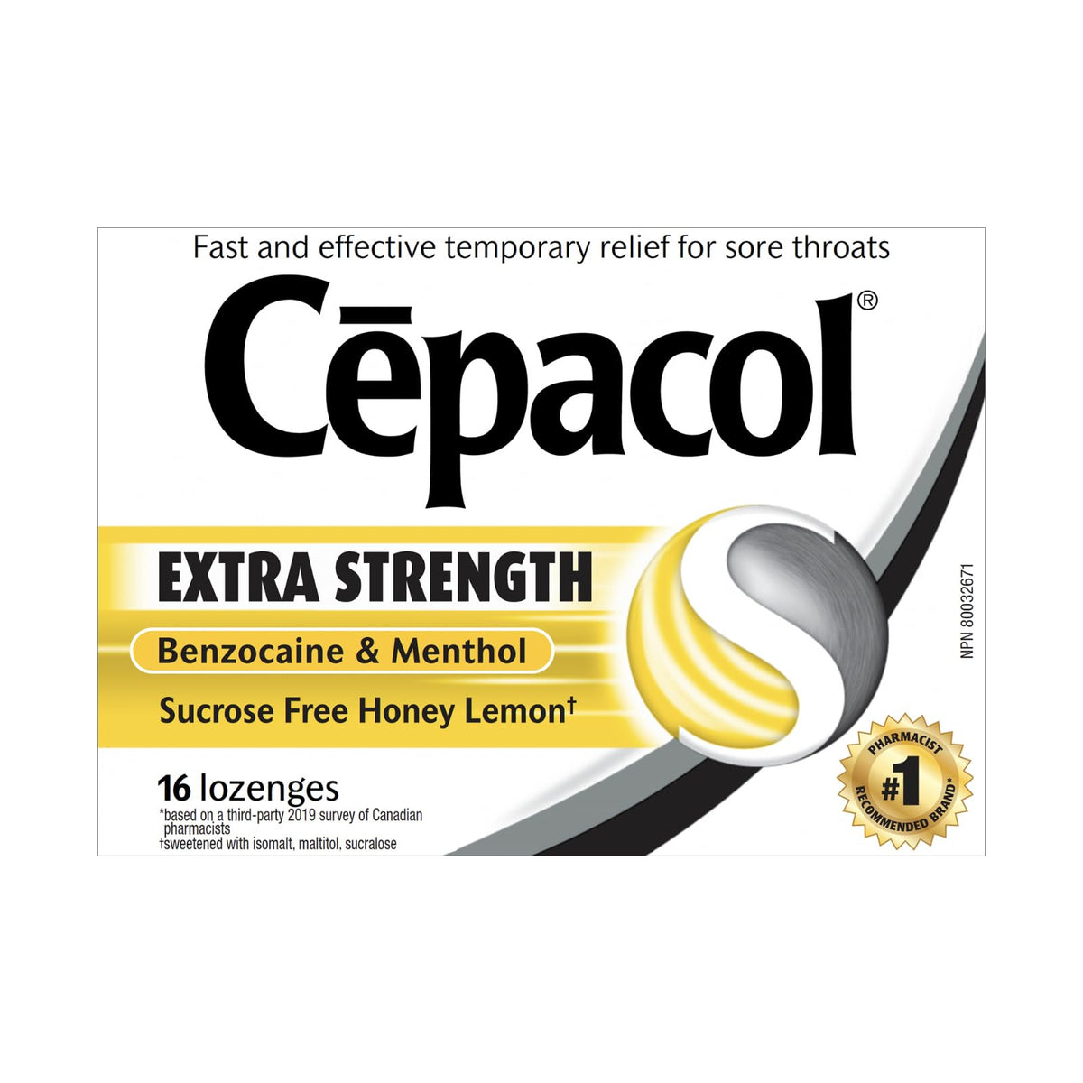 Cepacol Extra Strength, Sucrose Free, Honey Lemon, Sore Throat Lozenges, 16 count