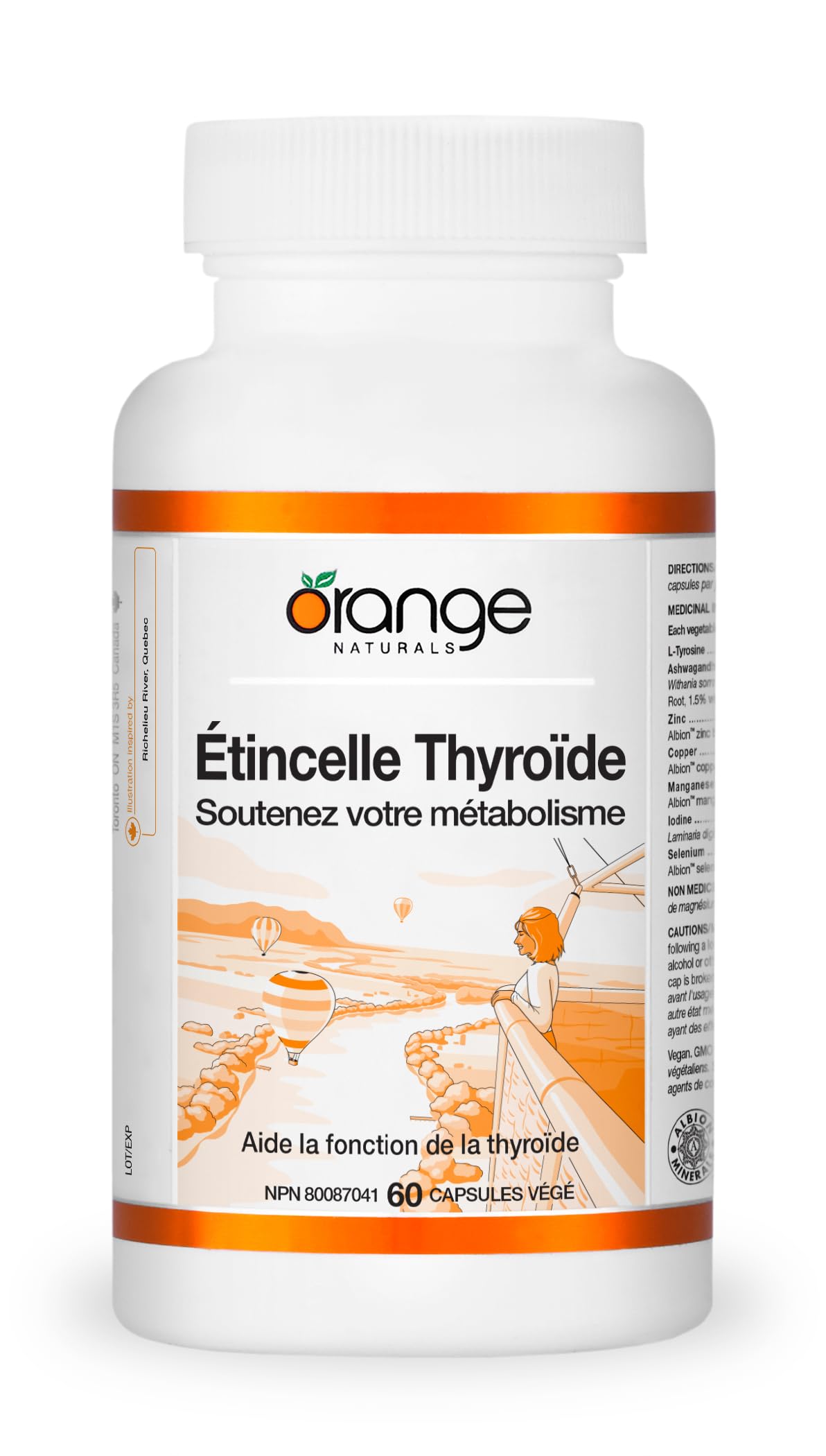 Orange Naturals - Thyroid Spark, 60 Capsules 30-Day Supply - Supports Healthy Thyroid Gland Function and Support Your Metabolism - Prevent Iodine Deficiency - Antioxidant to Combat Oxidative Damage