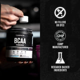 BCAA Powder (Fermented) - 6g Branched Chain Amino Acids Supplement for Enhanced Recovery, Reduced Fatigue, Increased Strength, and Muscle Growth - 30 Servings, Unflavored