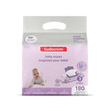 Sudocrem Pure Water Wipes 180 Count - Lavender Scent, Hypoallergenic, Plant-Based Baby Wipes, 99% Water - Extra Strong and Ultra Soft
