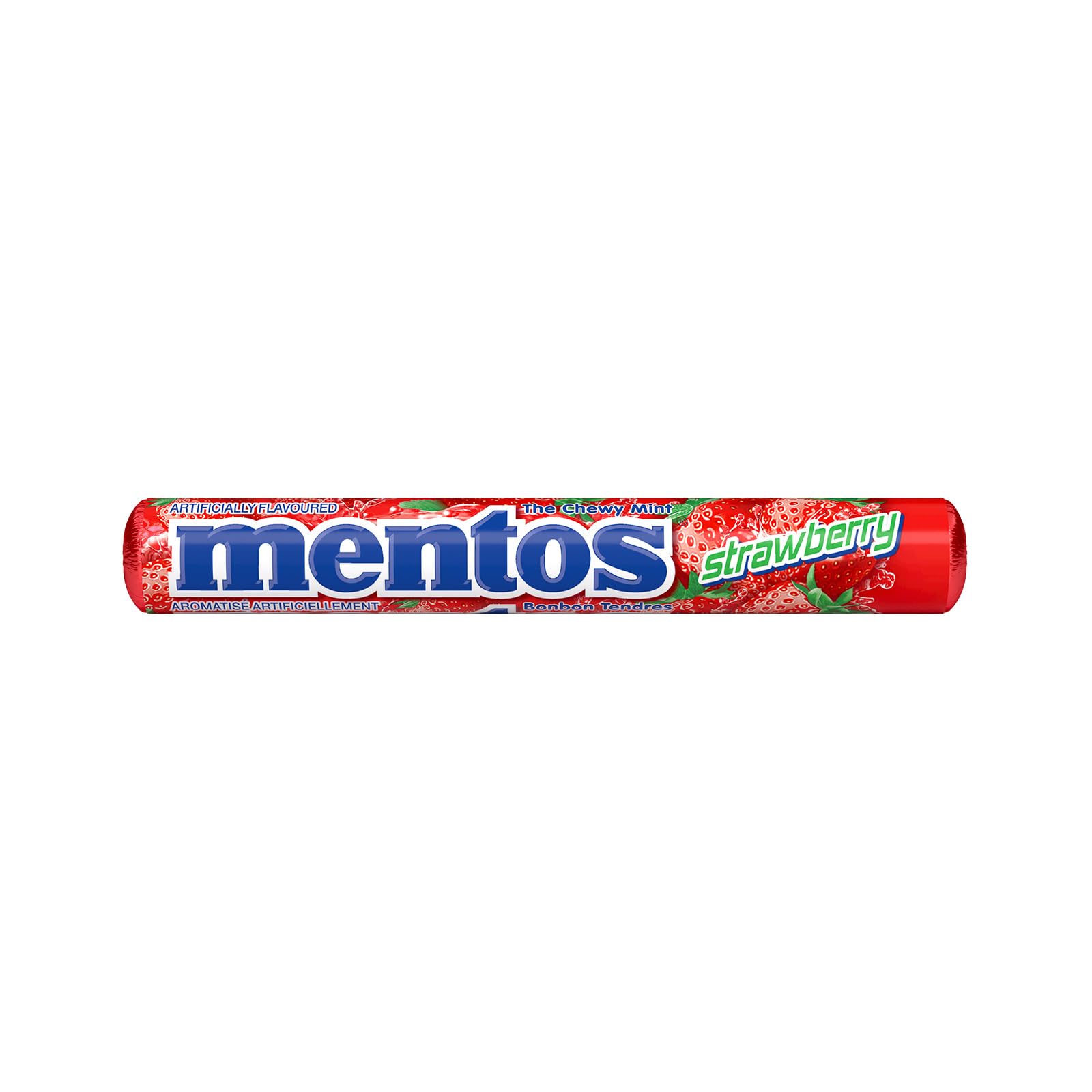 Mentos Chewy Mints, Strawberry - Pack of 4 Rolls (56 Pieces), 37g per roll