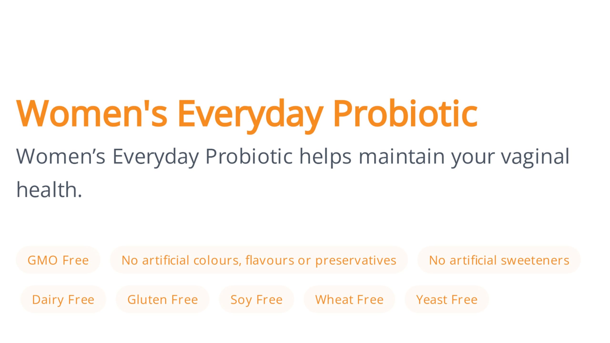 Orange Naturals - Women's Everyday Probiotic, 30 Veg Caps 30-Day Supply - Helps Restore & Maintain Healthy Vaginal Flora, Urinary Care - Probiotic Supplement with Lactobacillus Acidophilus & Rhamnosus