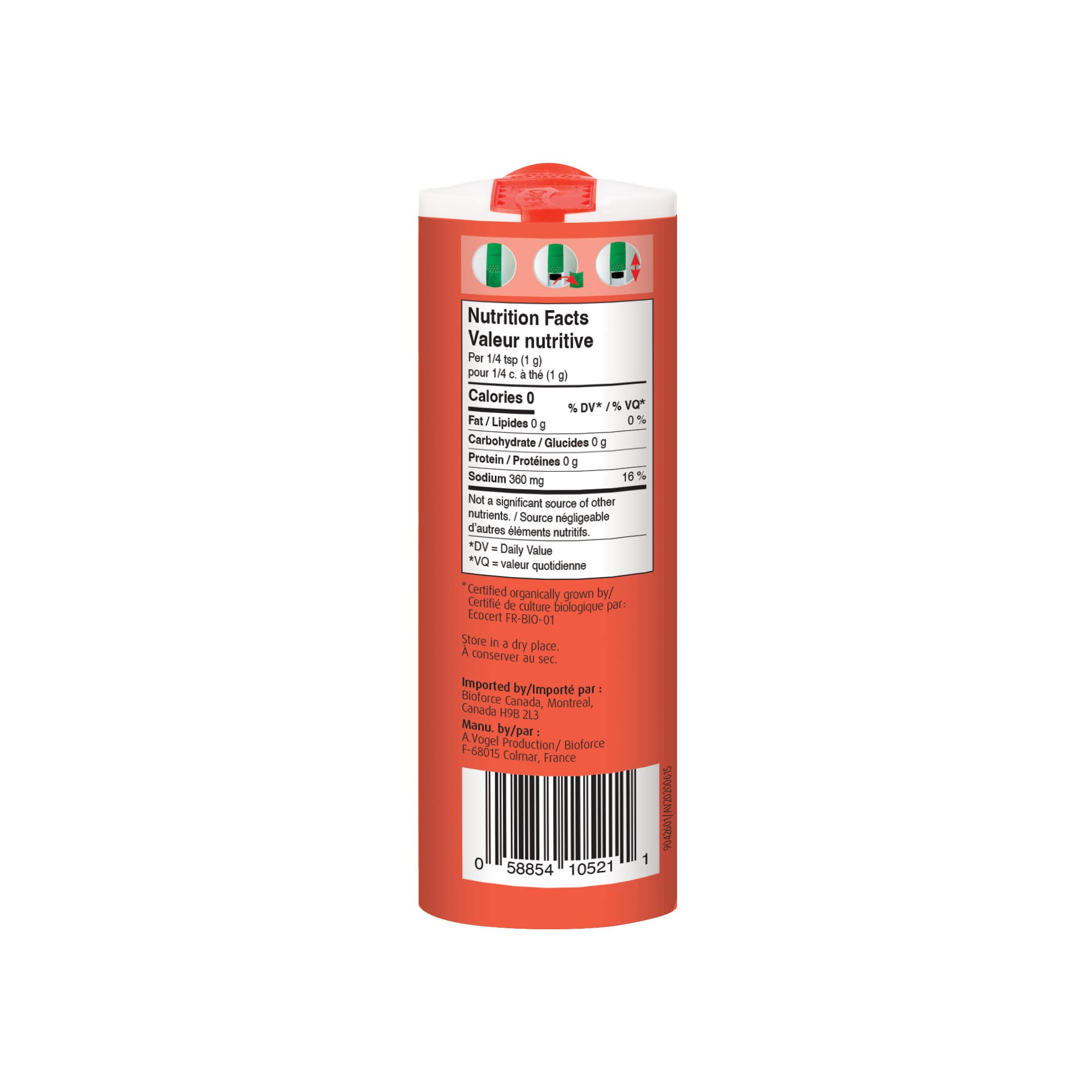 A.Vogel Herbamare Spicy - Herbed Sea Salt Infused with Fresh Organic Herbs and Vegetables - 1/3 Less Salt - Non-GMO Project Certified - MSG and Gluten Free - Vegetarian and Vegan - 125 G