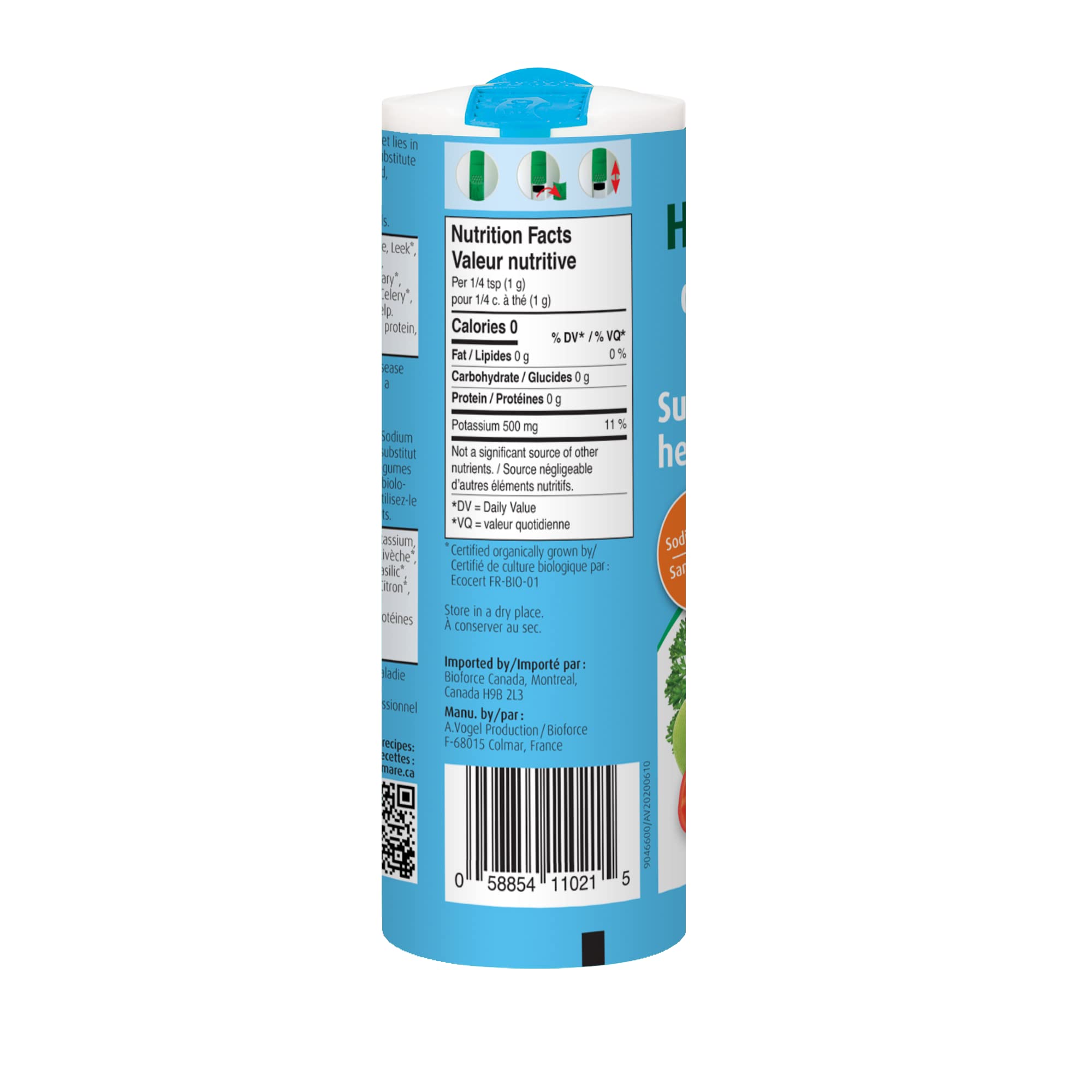 A.Vogel Herbamare Sodium Free - Natural Salt Substitute Infused with Organic Herbs and Vegetables - Non-GMO Project Certified - MSG and Gluten Free - Vegetarian and Vegan - 125 G