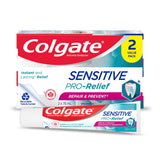 Colgate Sensitive Pro-Relief Repair & Prevent Toothpaste - Dual Zinc and Fluoride Formula for Gum Health, Cavity Protection Whitening Toothpaste, 75ml, 2 Count