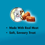 TEMPTATIONS Meaty Bites Cat Treats Adult, Tuna Flavour, 42.5g Pouch (7 Pack)