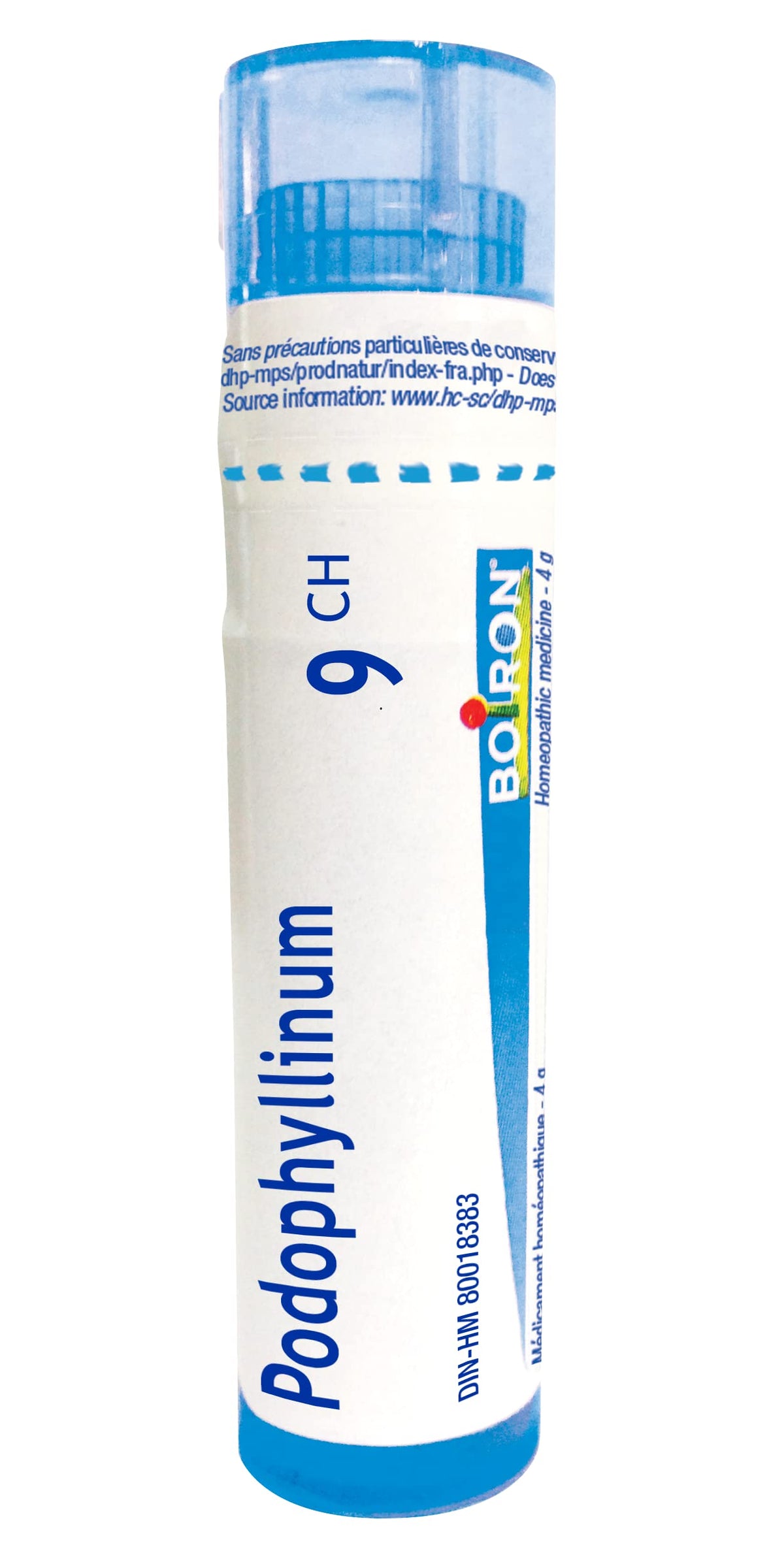 Boiron Podophyllinum 9ch,Homeopathic medicine. Each tube contains 4 g (approximately 80 pellets)