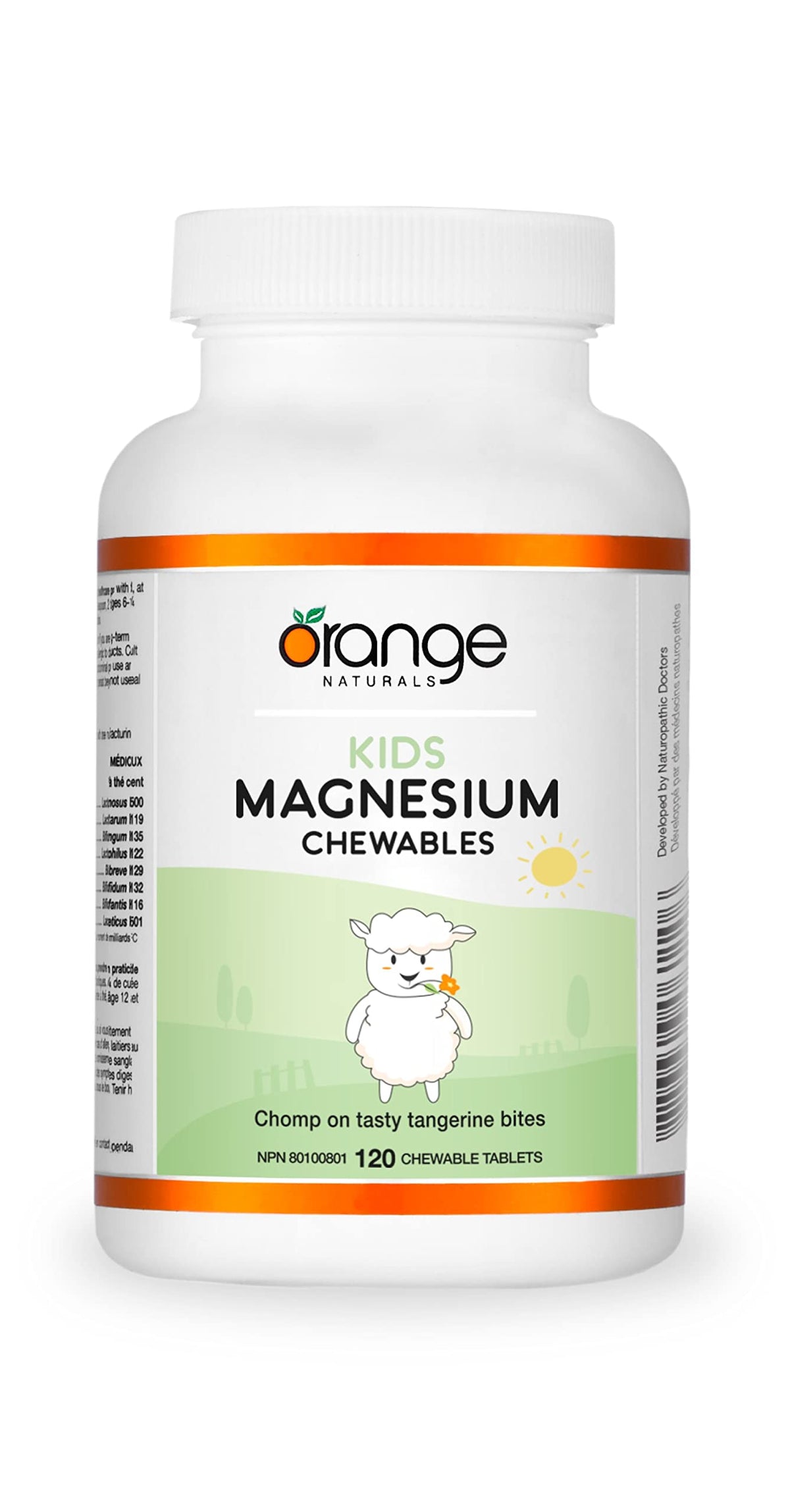Orange Naturals Kids Magnesium - 120 Chewable Tablets, 120-Day Supply, Orange - Bone & Teeth Support with Chewable Magnesium - Muscle Function & Calm, Restful Sleep Support - Vegan & Non-GMO