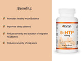 Orange Naturals - 5-HTP with Vitamin B6 & Magnesium 100mg 60 Capsules - Migraine Headache Relief, Mood Support, Relaxation and Sleep Support Supplement