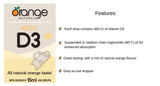 Orange Naturals - Kids Vitamin D3 Drops 400IU Liquid, 15ml 450-Servings - Natural Orange Flavour - Cholecalciferol Vitamin D3 Liquid Drops for Kids - Bone Health, Teeth Health & Immune System Support