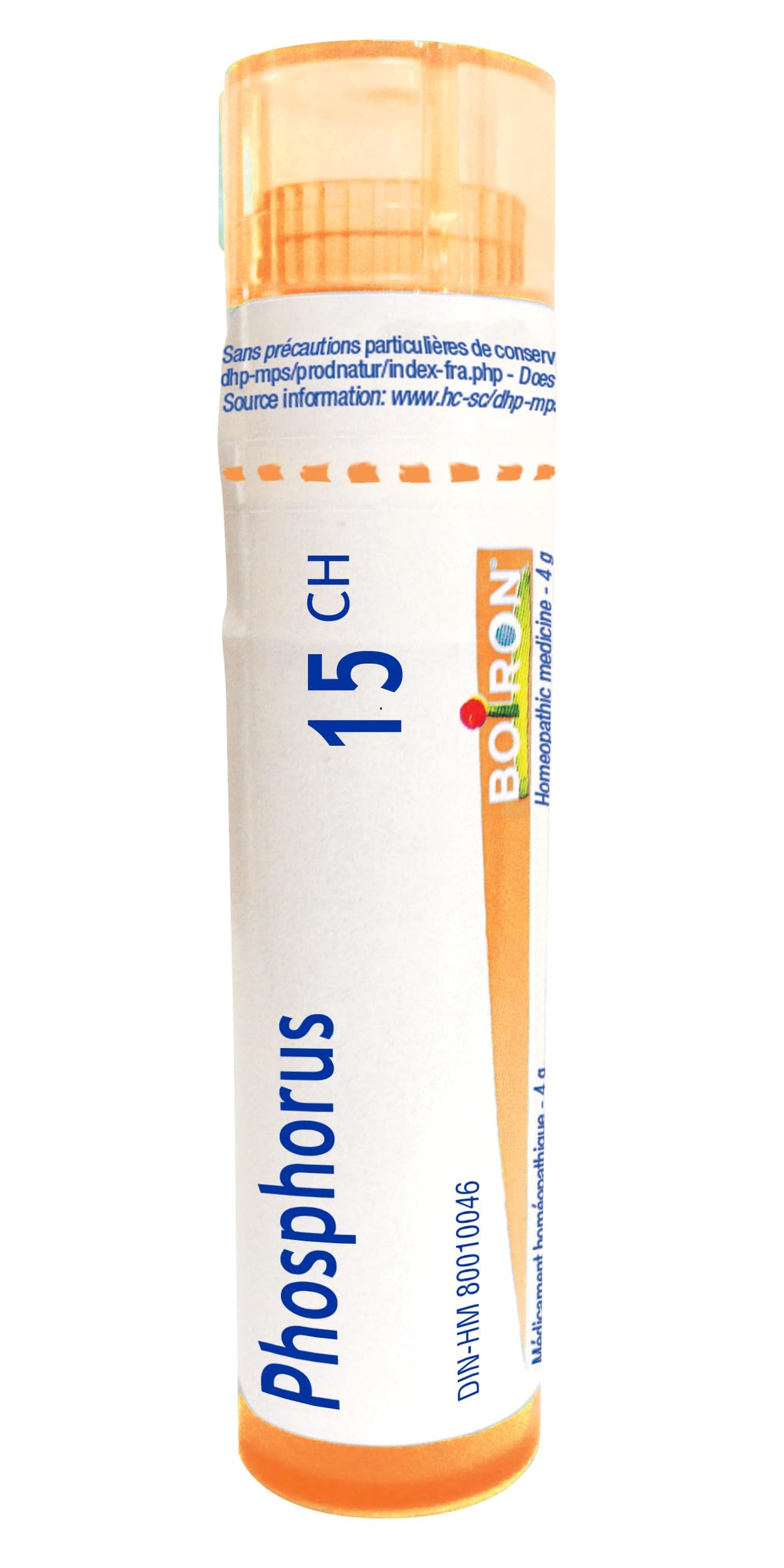 Boiron Phosphorus 15ch,Homeopathic medicine. Each tube contains 4 g (approximately 80 pellets)