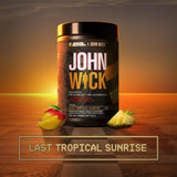 Jacked Factory X John Wick - Wick Mode Pre Workout Powder - Intense Energy, Battle-Ready Focus, Unstoppable Commitment, and Sheer Will - 40 Servings, Last Tropical Sunrise