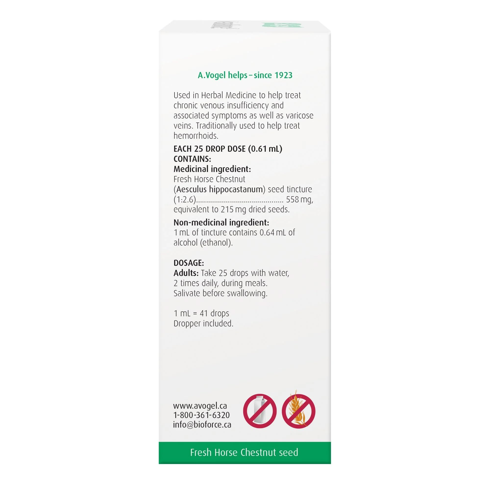 A.Vogel Venaforce Horse Chestnut Tincture - Relieve Symptoms of Varicose Veins and Hemorrhoids 50mL