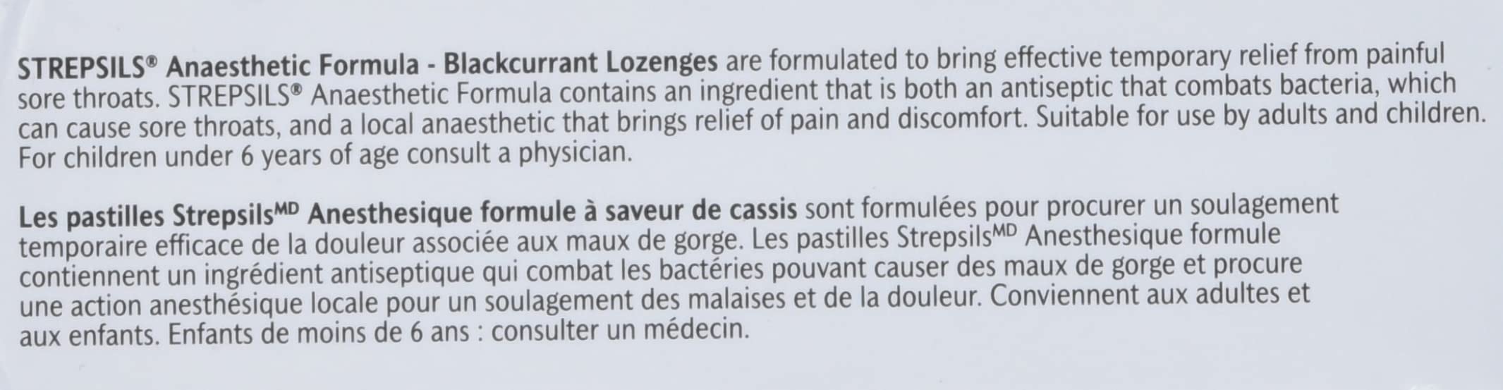 Strepsils Fast and Effective Relief for Sore Throat, Lozenges, Black Current, 36 count