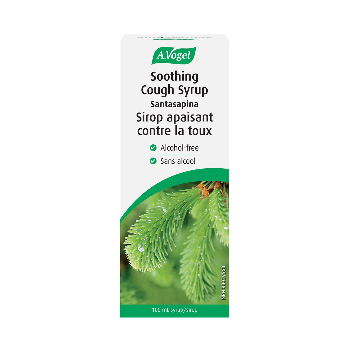 A.Vogel Santasapina Soothing Cough Syrup - Alcohol free - Treats Dry Coughs and Symptoms Associated With Mucus Secretion in the Respiratory Tract - 100 mL