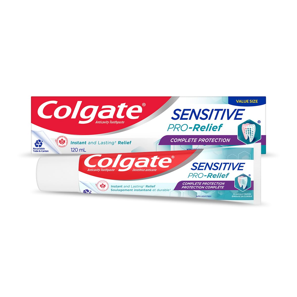 Colgate Sensitive Pro-Relief Complete Protection Toothpaste, 120ml – Instant Sensitivity Relief, Enamel Strengthening, Cavity Protection, Gum Health, and Freshness for Complete Oral Care
