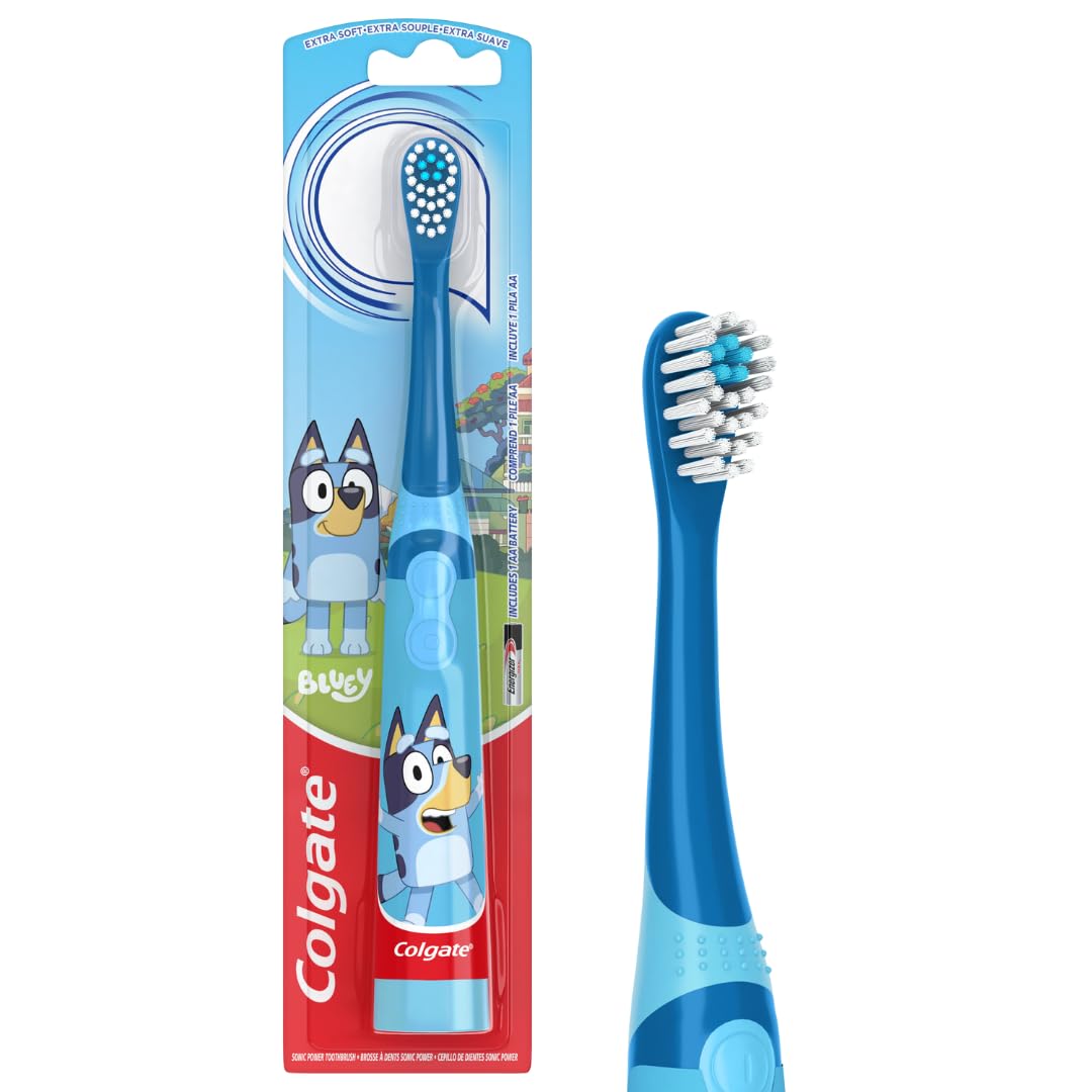 Colgate Kids Battery Powered Toothbrush, Bluey, Extra Soft, 1 Count