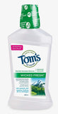 Tom's of Maine Wicked Fresh! Natural Fluoride Free Mouthwash, Cool Mountain Mint, 473ml, 6 pack
