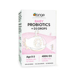 Orange Naturals - Baby Probiotics + D3 Drops 10 ml 50-Servings - Reduce Symptoms of Colic and Support Immunity - Upset Stomach Relief, Bone and Baby Teeth Health 400IU D3