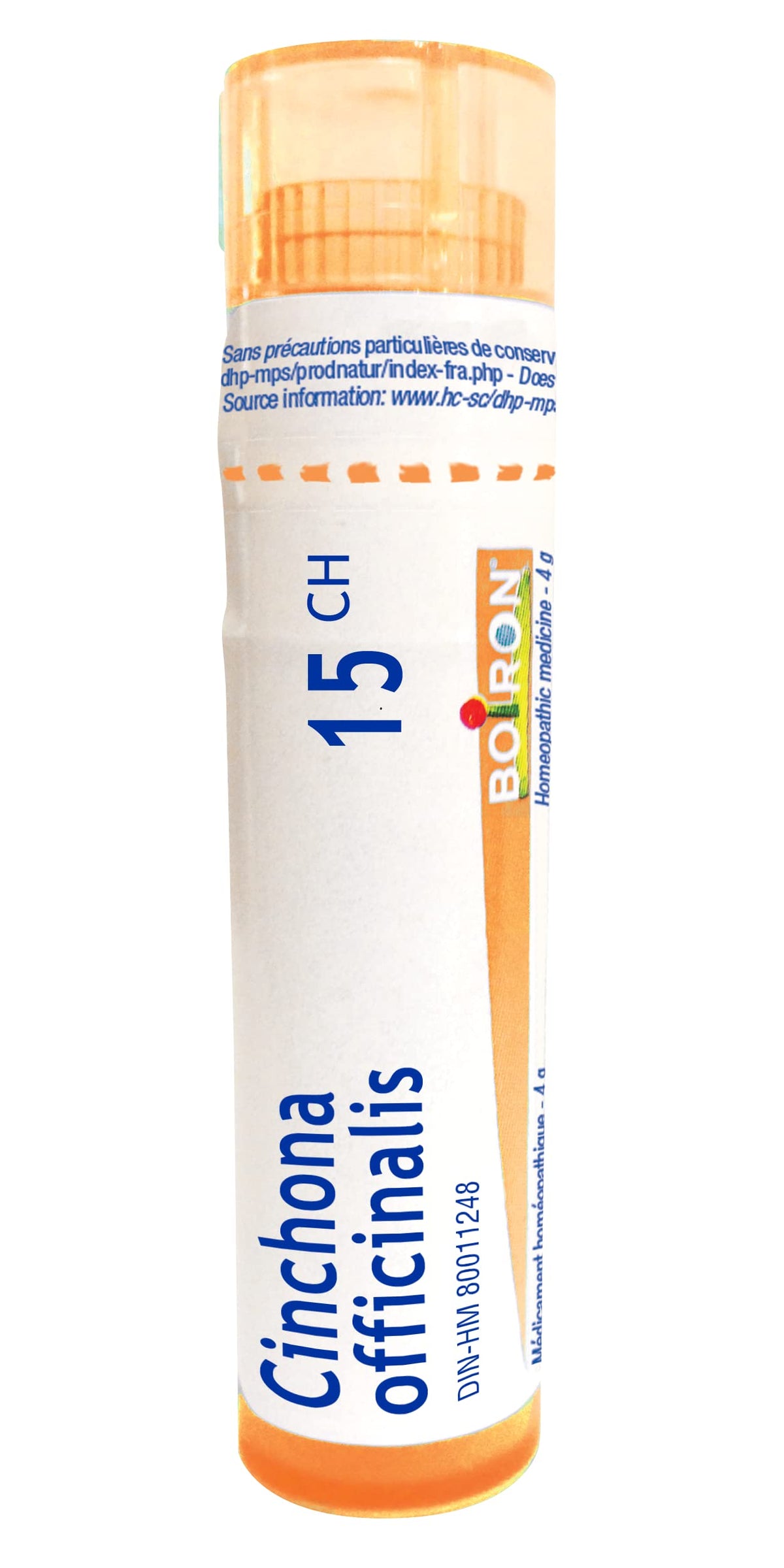 Boiron Cinchona officinalis 15ch,Homeopathic medicine. Each tube contains 4 g (approximately 80 pellets)