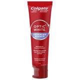 Colgate Optic White Advanced Sparkling White Toothpaste with 2% Hydrogen Peroxide and Fluoride, Teeth Whitening Toothpaste, Deep-Set Stain Remover, Mint Flavour, 133 mL