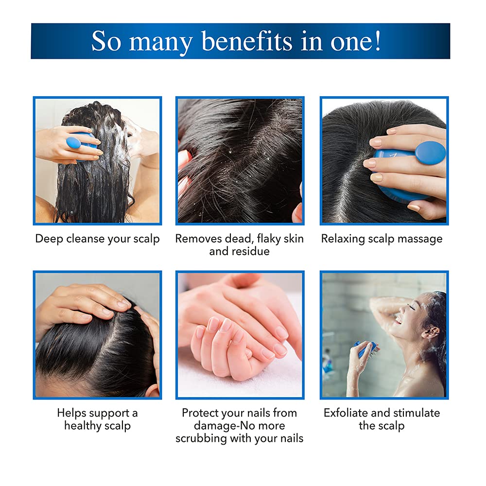 Nizoral Hair Shampoo Brush with Soft Silicone Scalp Massager Brush Head, For all Hair Types, Deep Cleanses Scalp and Removes Dead Flaky Skin and Residue