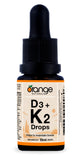 Orange Naturals - Vitamin D3+K2 Drops 250IU 15ml, 75-Day Supply - Natural Orange Flavour - Support Bone, Teeth Health, Maintain Muscle, Enhanced Absorption and Prevent D Deficiency Cholecalciferol