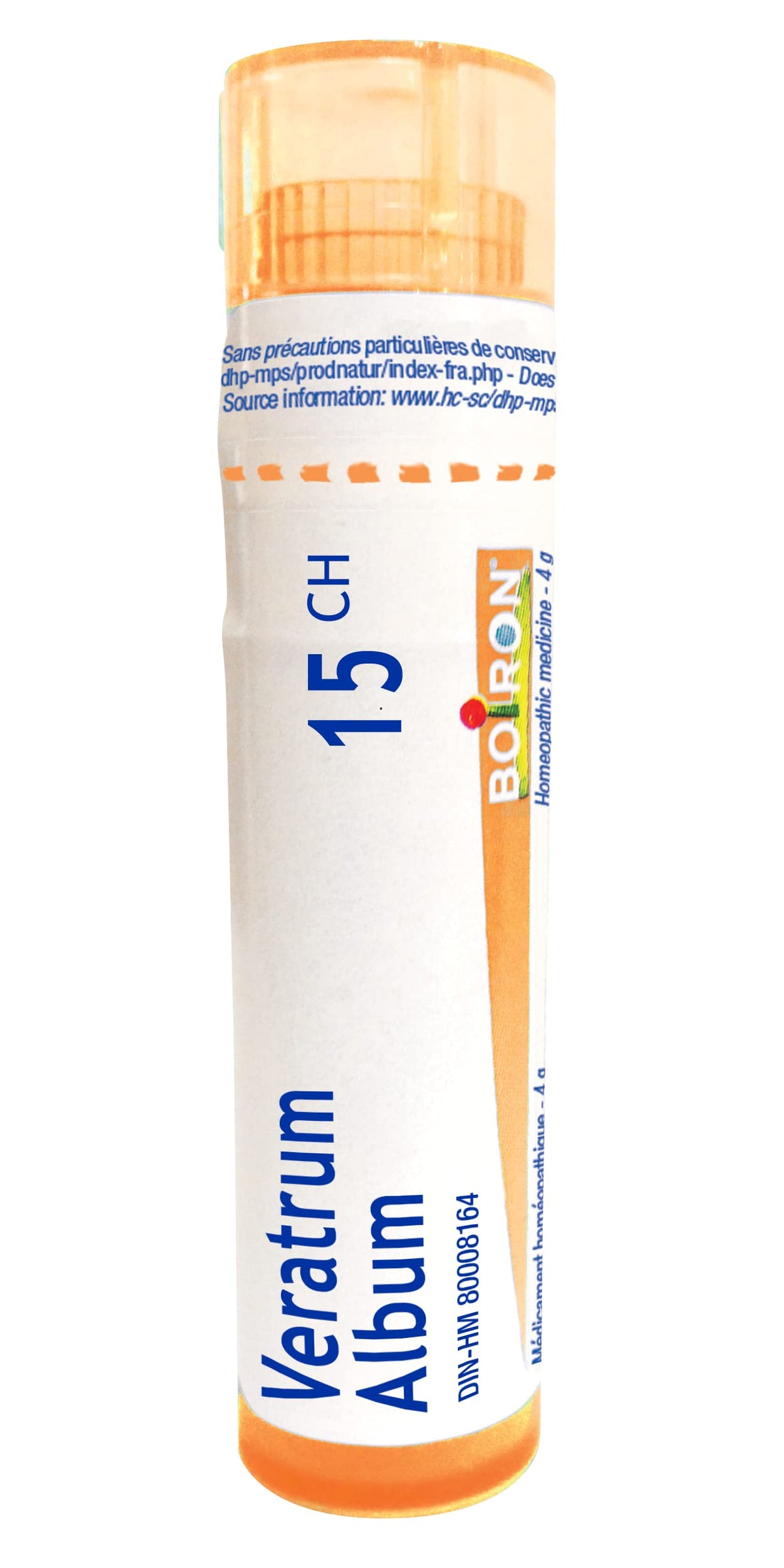 Boiron Veratrum album 15ch,Homeopathic medicine. Each tube contains 4 g (approximately 80 pellets)