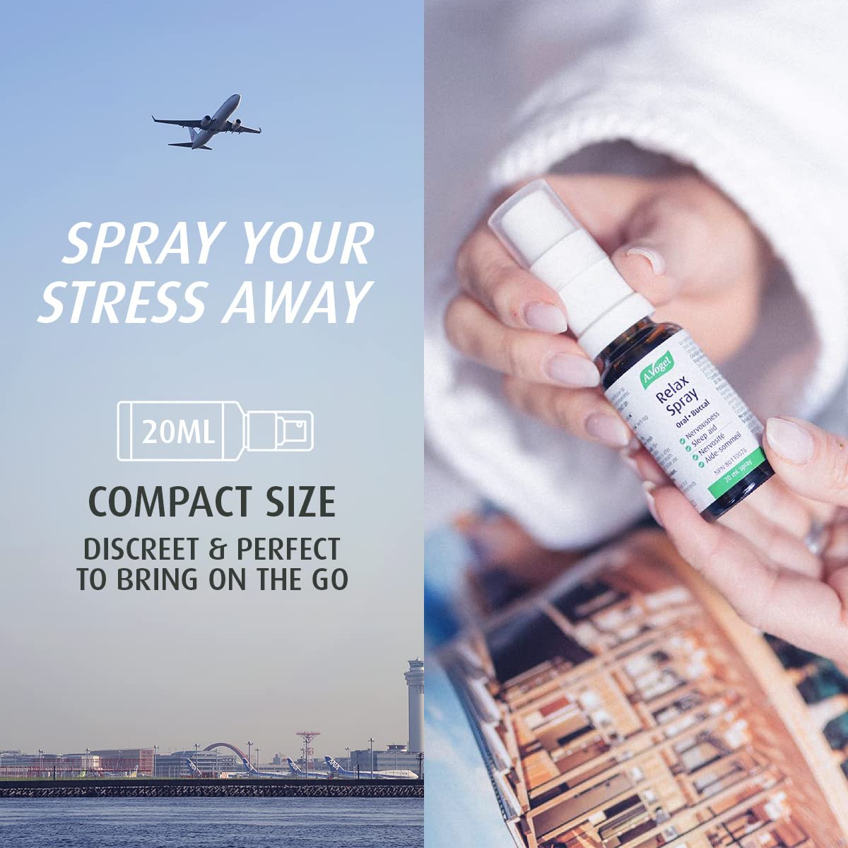 A.Vogel Relax Oral Spray - Stress Relief Supplement - Sleep Aid During Times of Mental stress - Extracts of Passion Flower, Lemon Balm and Zinc - Gluten-Free, Lactose-Free and Vegan - 20ml