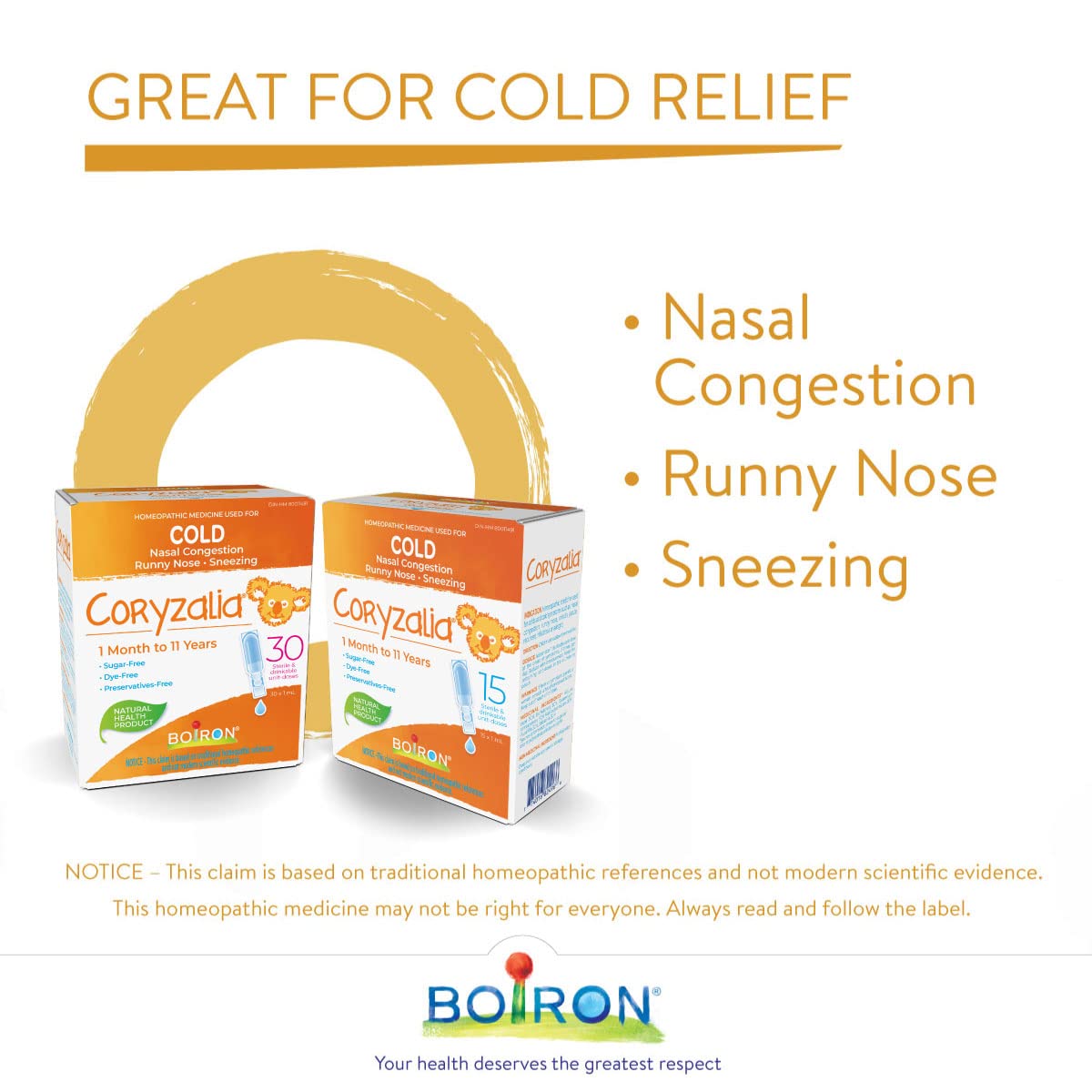 Boiron Coryzalia Children 60 Unit-doses (1 Ml Each) Bonus Pack for Colds and Cold Symptoms 60 Milliliter