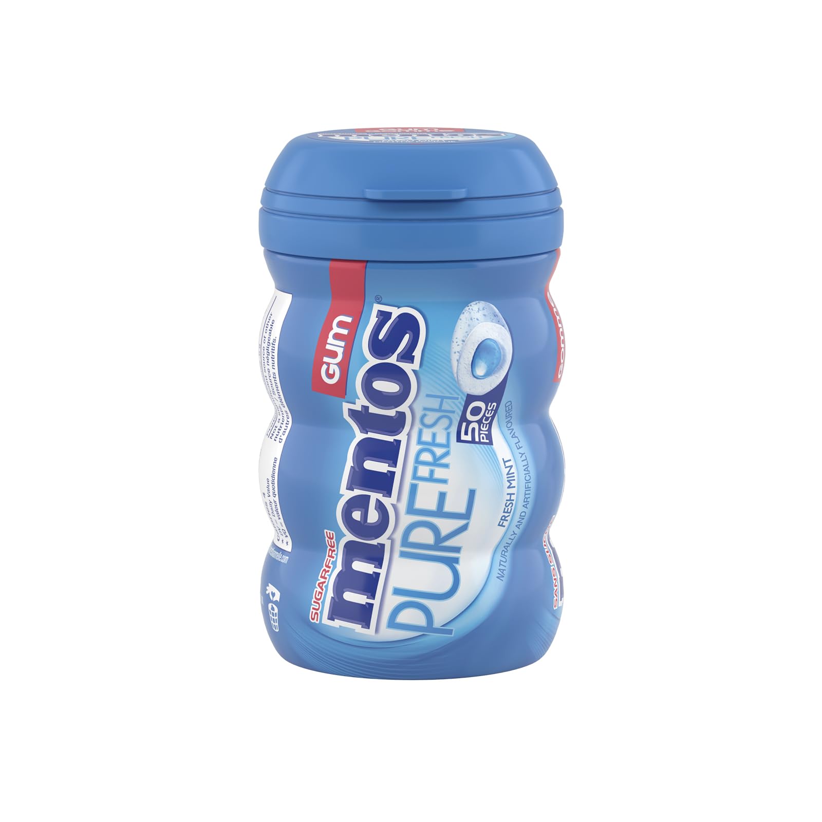 Mentos Pure Fresh, Fresh Mint Sugar-free Gum - Pack of 12 Bottles (300 Pieces)