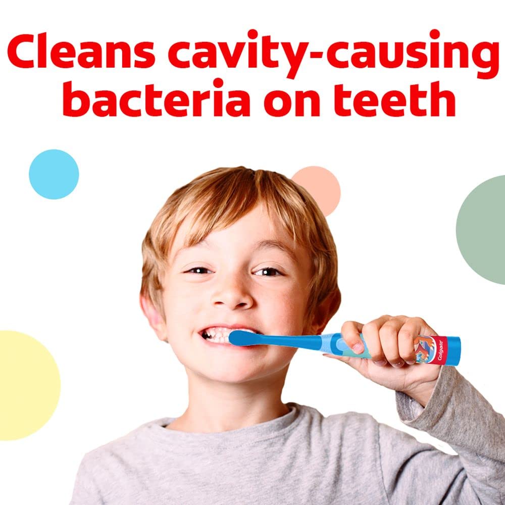 Colgate Kids Dinosaur Battery Toothbrush, Ages 3+, Extra Soft