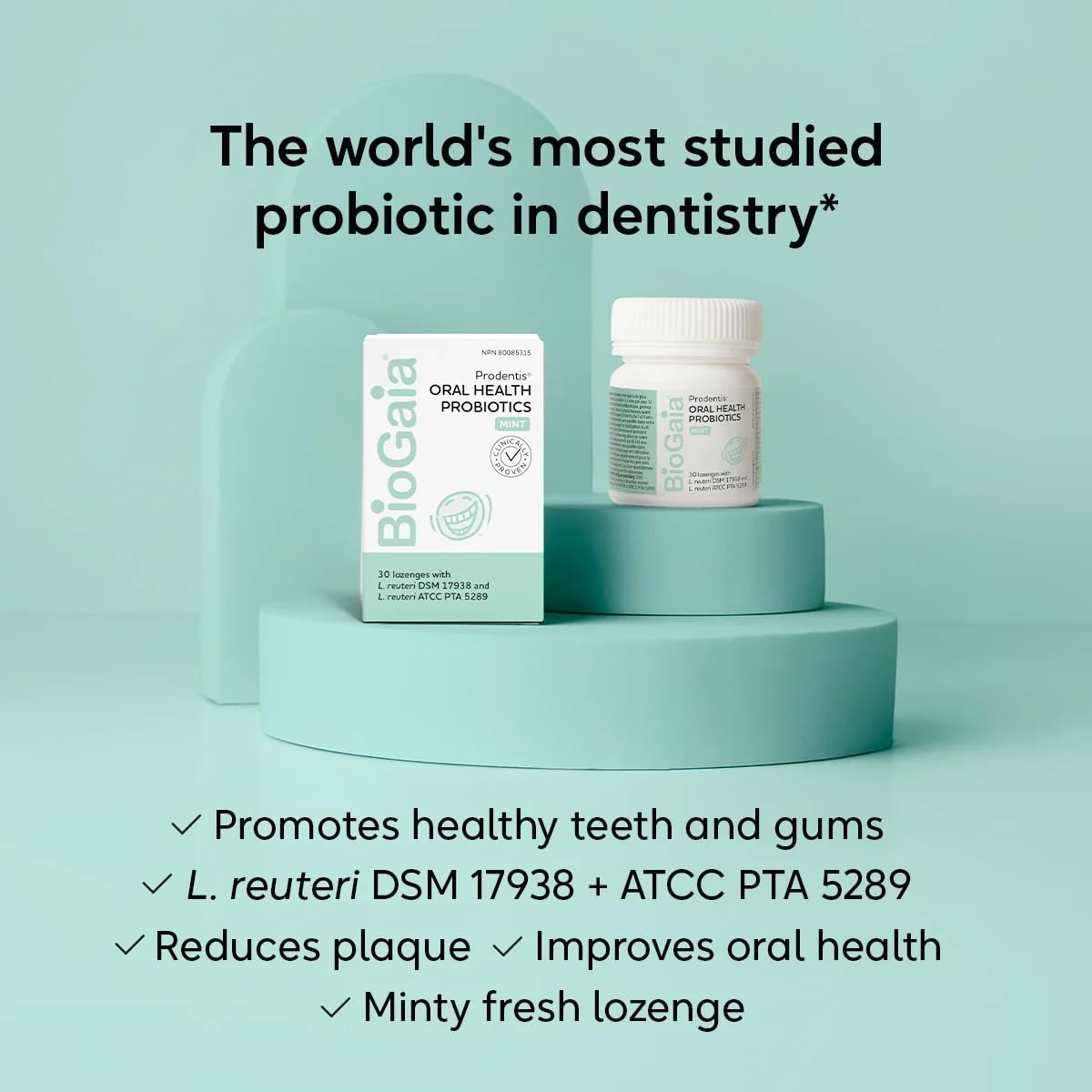 BioGaia Prodentis 3-Pack | Dental Probiotic Lozenges | Promote Healthy Gums & Teeth | Replenish Oral Microbiome | Improve Oral Health | Mint Flavor | 90 Day Supply