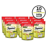 TEMPTATIONS Cat Treats, All Natural Free Range Chicken Flavour, 160g Pouch (10 Pack)