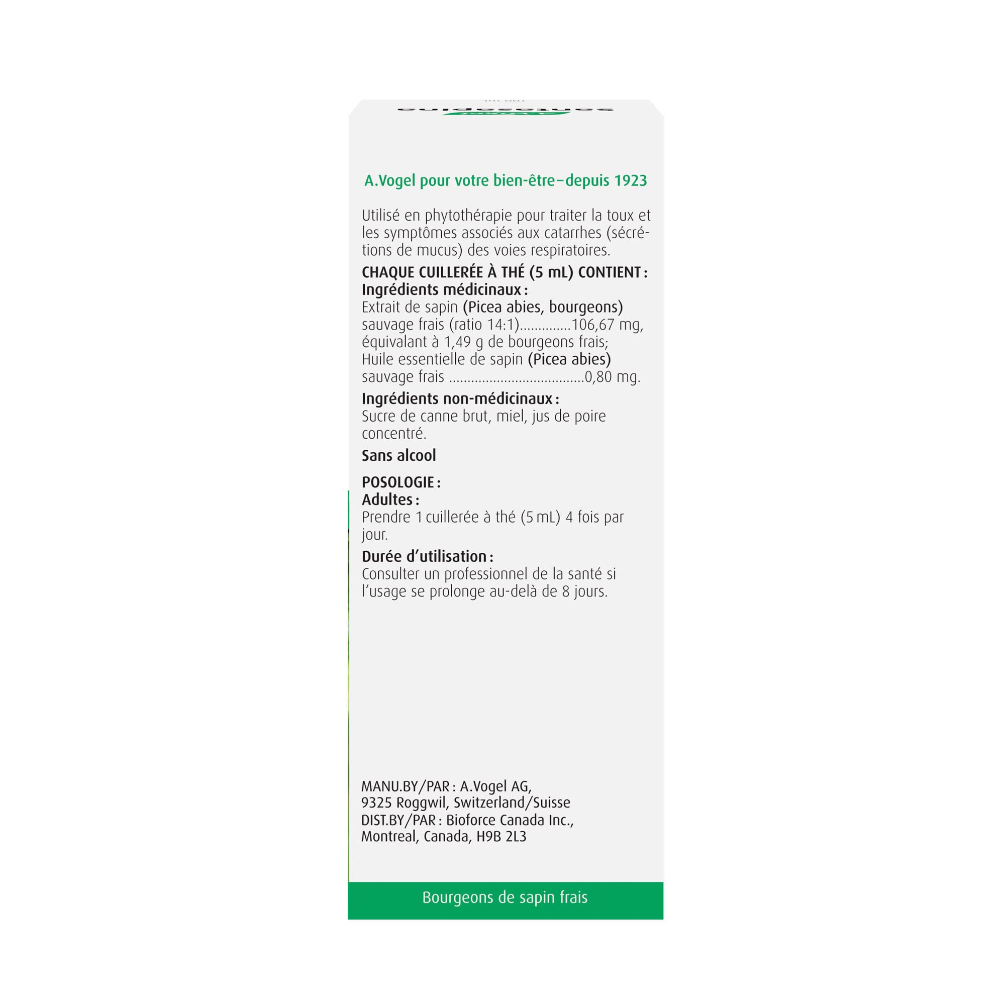 A.Vogel Santasapina Soothing Cough Syrup - Alcohol free - Treats Dry Coughs and Symptoms Associated With Mucus Secretion in the Respiratory Tract - 100 mL