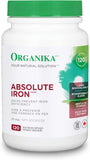 Organika Absolute Iron- Iron Bisglycinate & Magnesium Bisglycinate - 200mg, High Absorption, Muscle Recovery, Heart Support, 120vcaps