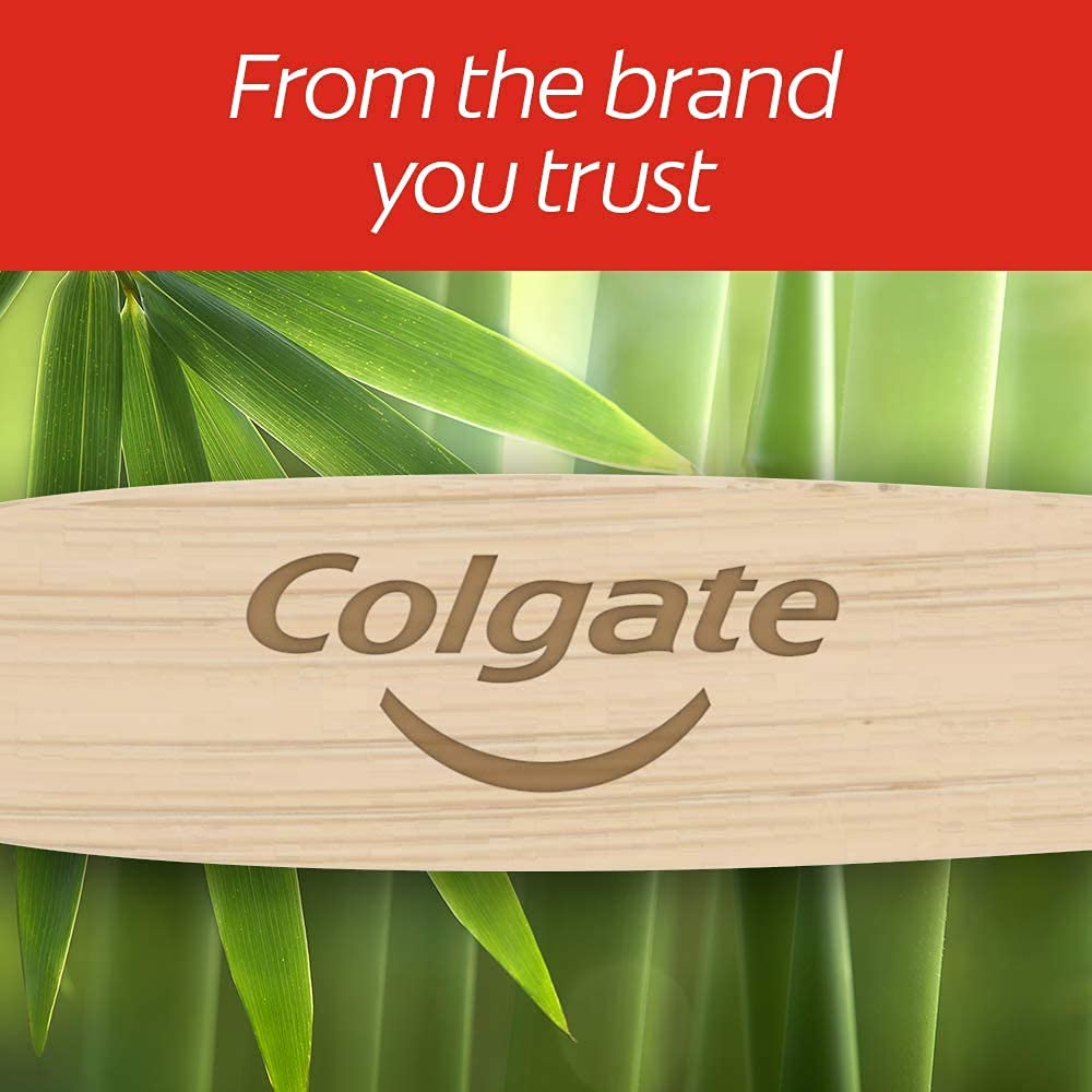 Colgate Bamboo Charcoal Full Size Toothbrush (1 Pack)- BPA Free, Floss-Tip, Charcoal Infused, Soft Bristle Toothbrush for Adults & Kids, Premium Eco-Friendly Oral Care