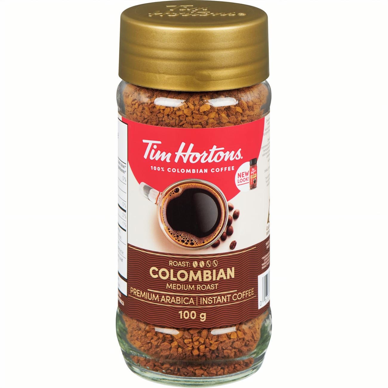 Tim Hortons Medium Roast Instant Coffee, 100% Colombian, 100g Jar