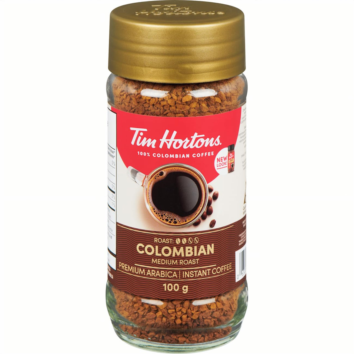 Tim Hortons Medium Roast Instant Coffee, 100% Colombian, 100g Jar