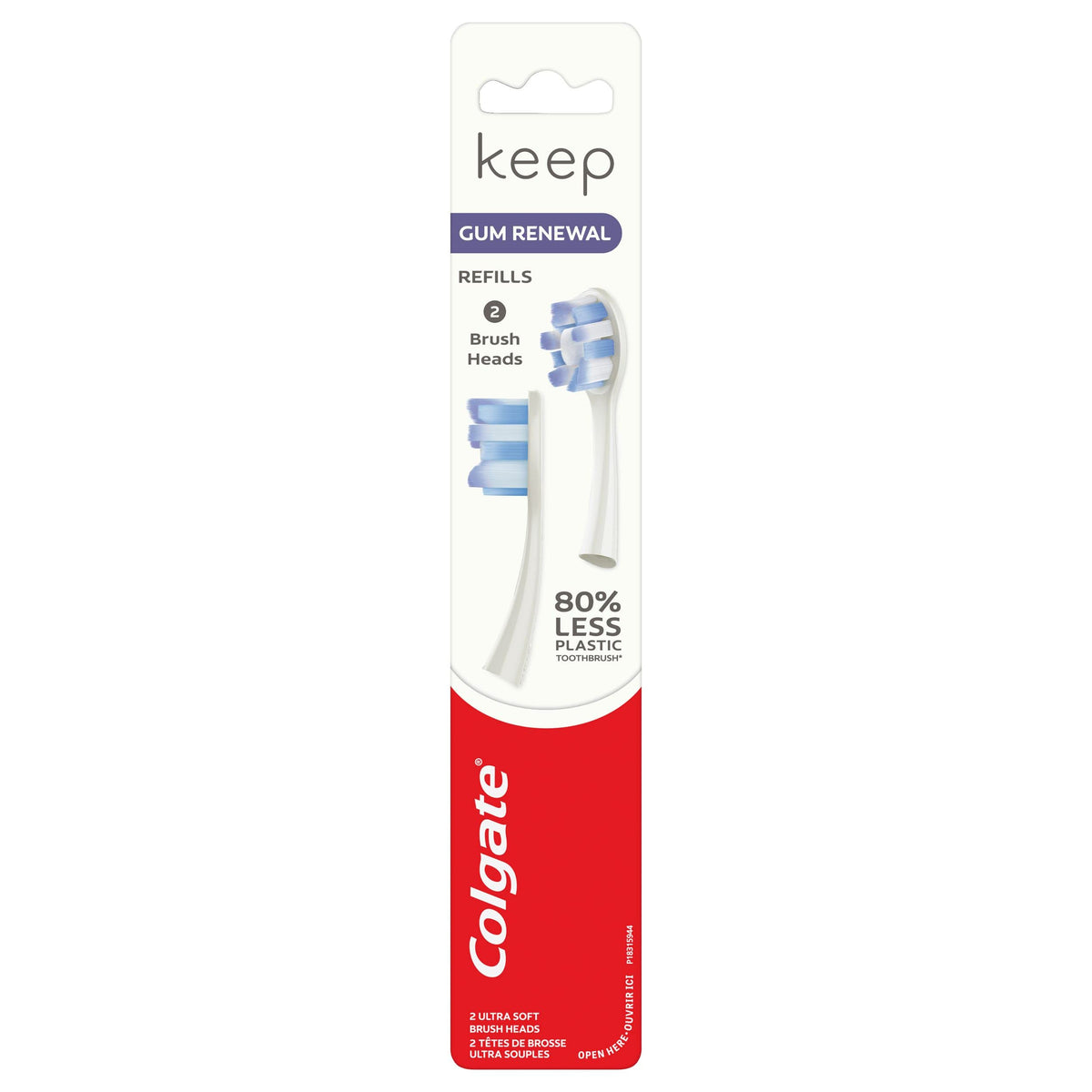Colgate Keep Gum Renewal Toothbrush Refill Heads, 2 Pack