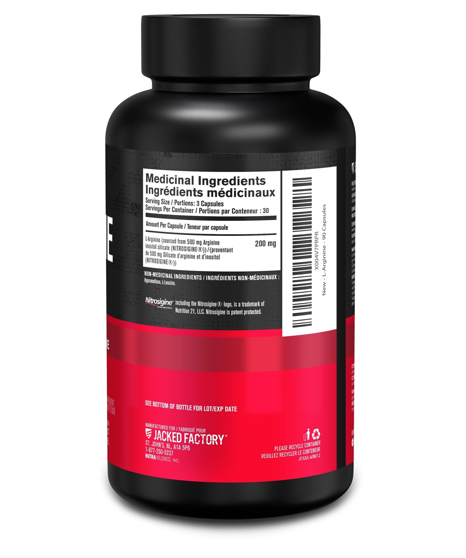 Jacked Factory L-Arginine Nitrosigine 1500mg - Patented Bonded Essentials L Arginine Silicate, Nitric Oxide Supplement for Muscle Growth, Pumps, Vascularity, and Energy - 90 Count