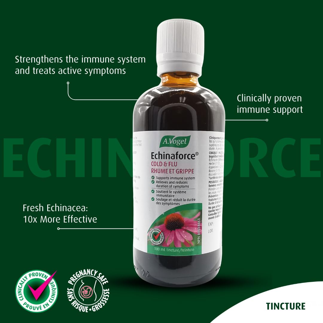 A.Vogel Echinaforce Extra Hot Drink with Elderberry and Echinacea - Extra-Strength Formula - Relieves Common Cold and Flu Symptoms - Immune booster - Children 2+ - 100 mL
