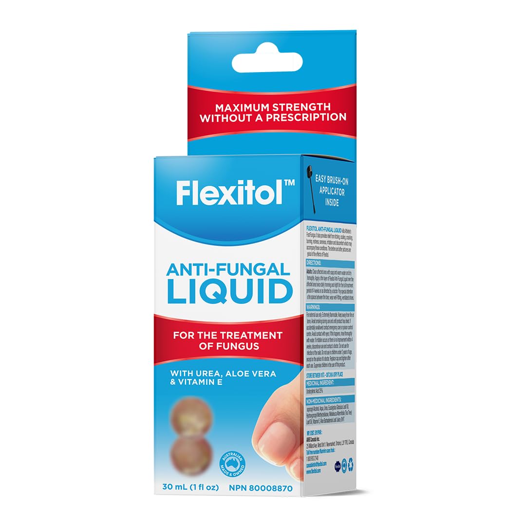 Flexitol Anti-Fungal Liquid - OTC Undecylenic Acid Treatment for Nail Fungus, Effective Over-the-Counter Cure for Toenail & Fingernail Fungal Infection (30ml)