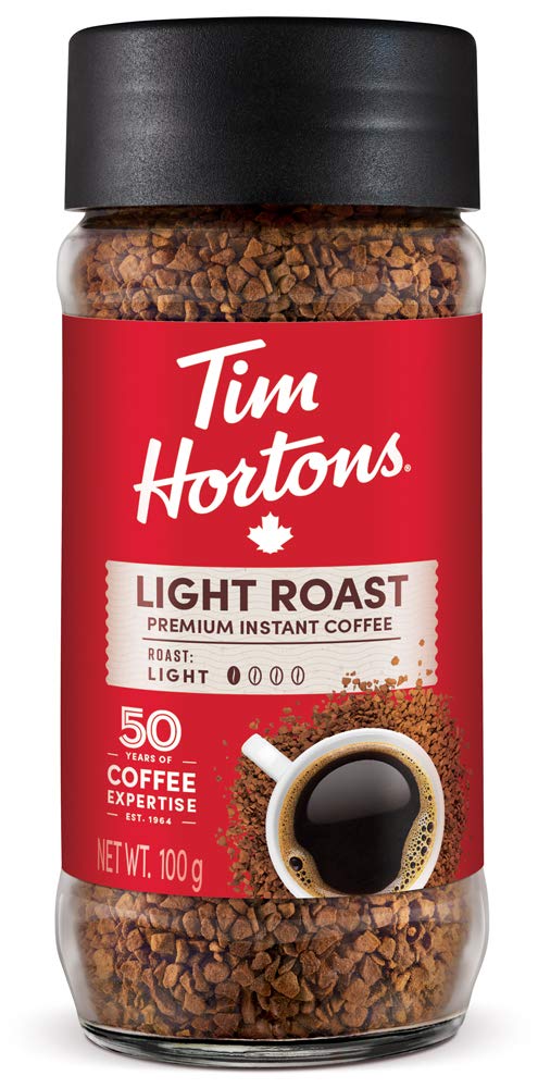 Tim Hortons Light Roast Instant Coffee, 100% Colombian, 100g Jar