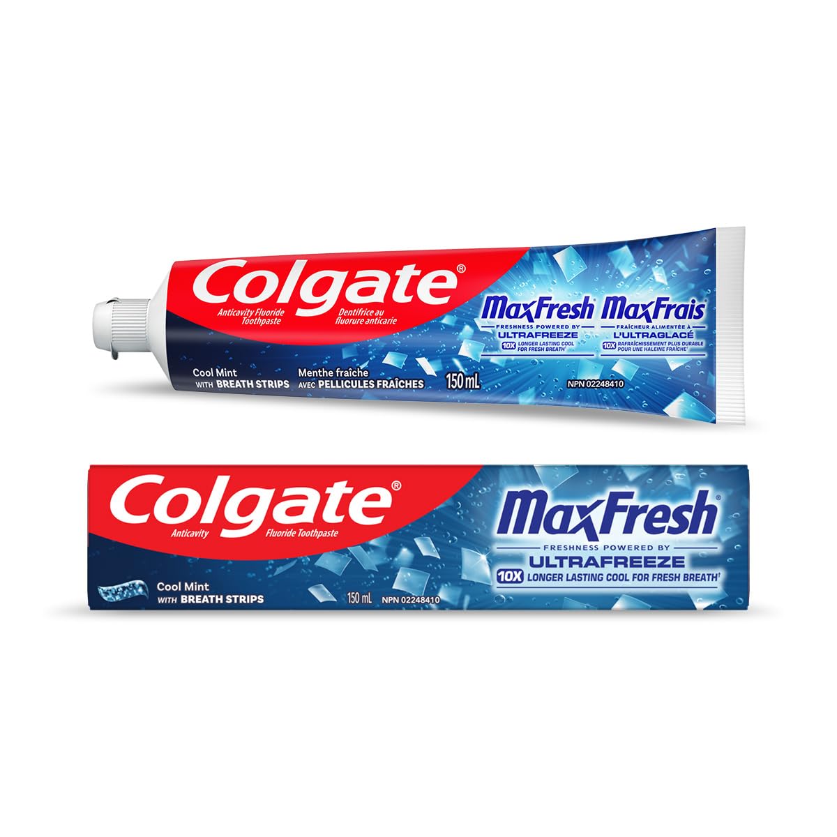 Colgate MaxFresh Toothpaste with Breath Strips, Cool Mint, 150 Milliliters
