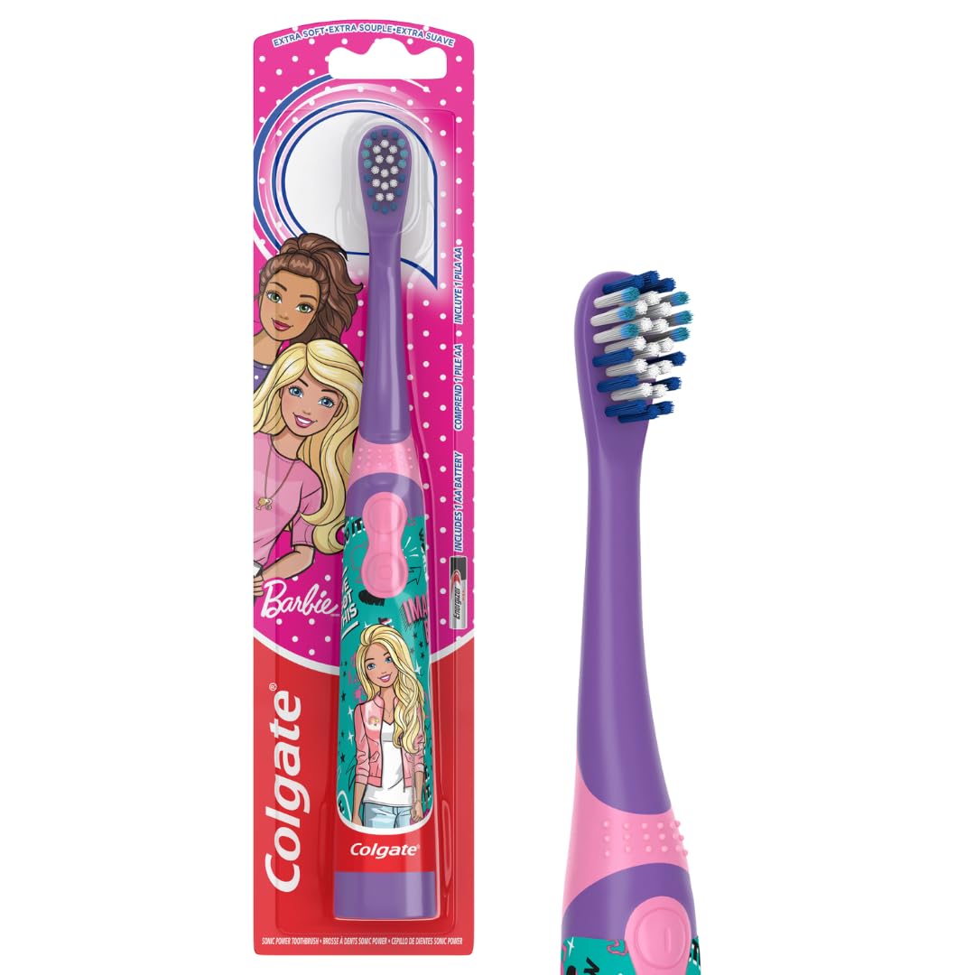 Colgate Kids Battery Powered Toothbrush, Barbie, Extra Soft, 1 Count