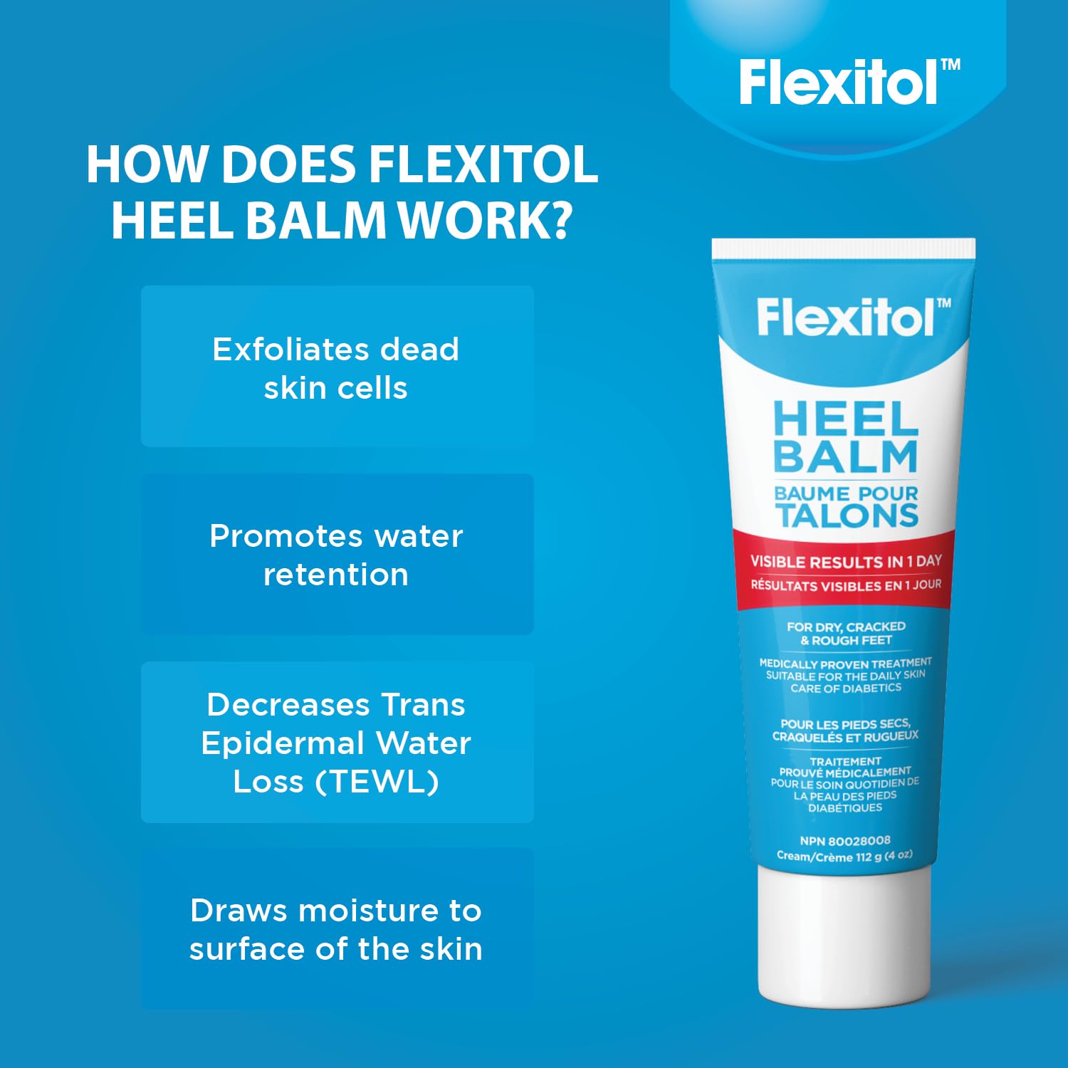 Flexitol Heel Balm – Best Foot Cream, Effective Treatment for Chapped Feet (112g)