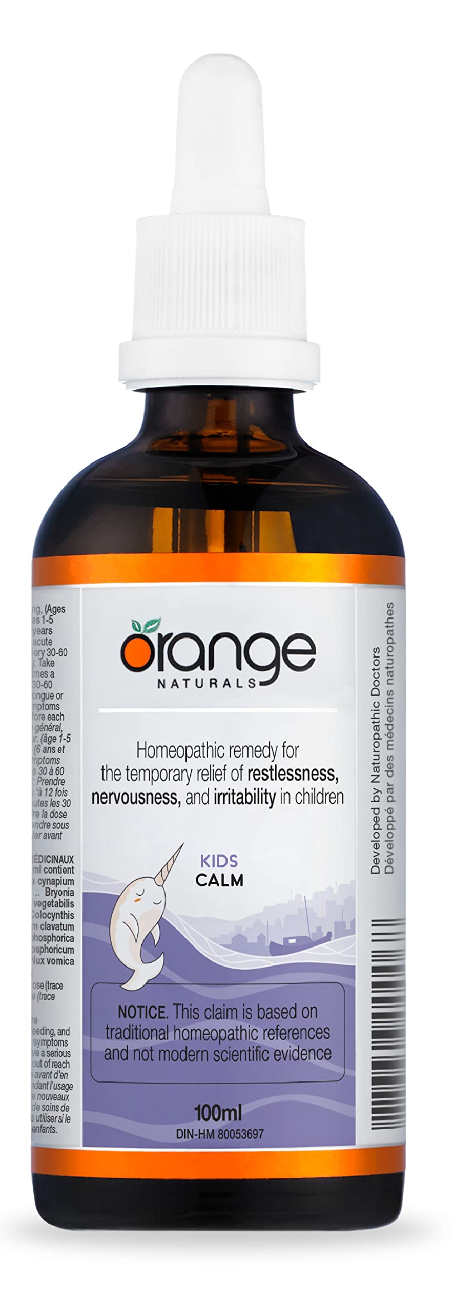 ORANGE NATURALS Calm for Kids 100ml - Gentle Homeopathic Remedy for Children's Restlessness & Mild Sleep Issues - Non-Drowsy Formula, Soothes Irritability & Supports Calm Behavior